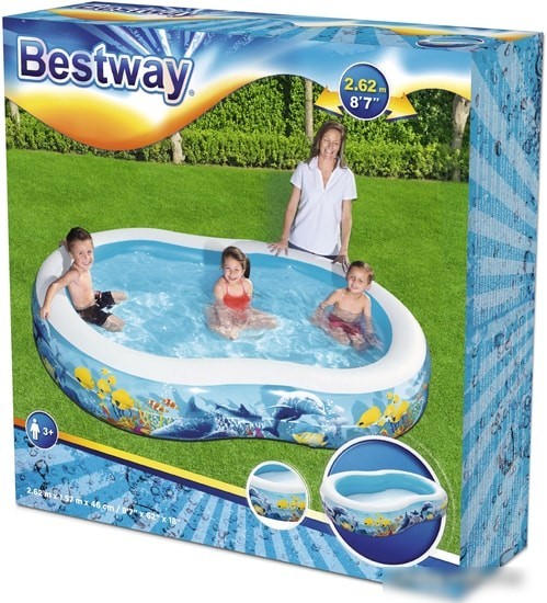 Надувной бассейн Bestway Подводный мир 54118 (262х157х46)