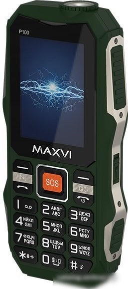 Кнопочный телефон Maxvi P100 (зеленый)