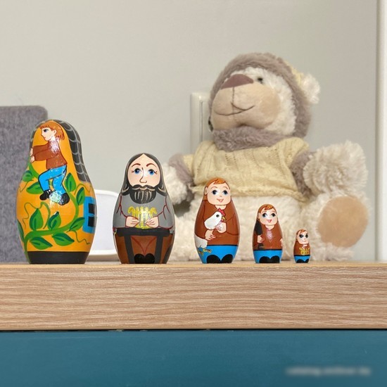 Развивающая игра Брестская Матрешка Джек и Бобовый стебель (набор 5 шт)