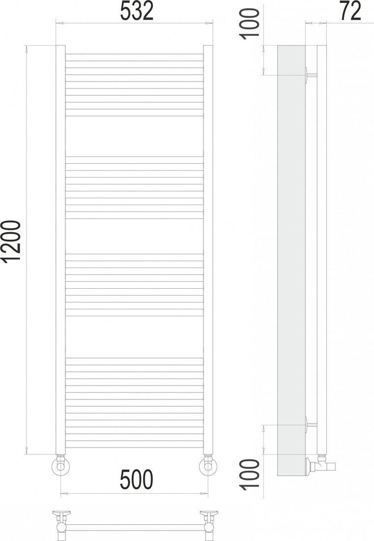 Полотенцесушитель TERMINUS Аврора П22 50x120 RAL 9003