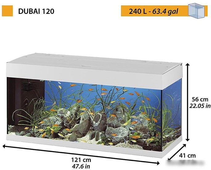 Аквариум Ferplast Dubai 100 led 240 л (белый)