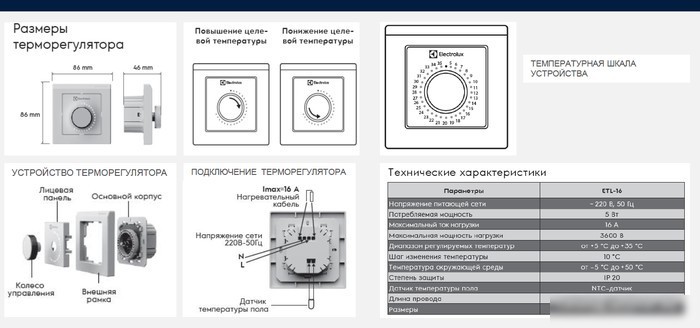 Терморегулятор Electrolux ETL-16W