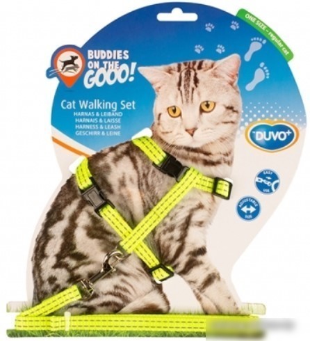 Шлея с поводком Duvo Plus 11205 (lime) Шлея с поводком Duvo Plus 11205 (lime)