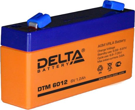 Аккумулятор для ИБП Delta DTM 6012 (6В/1.2 А·ч)