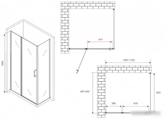 Душевой уголок Abber Sonnenstrand AG04110BS-S90B