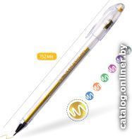 Ручка гелевая Crown HJR-500GSM (металлик серебристый)