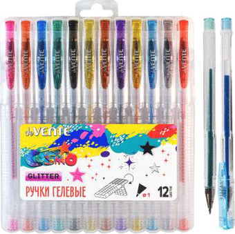 Набор гелевых ручек deVente с блестками Cosmo Glitter 5051042 (12 шт)