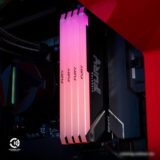 Оперативная память Kingston FURY Beast RGB 4x8ГБ DDR4 3600 МГц KF436C17BB2AK4/32