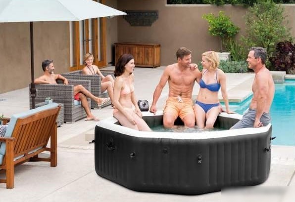 Надувной бассейн Intex Jet & Bubble Deluxe 28458 (201x71)