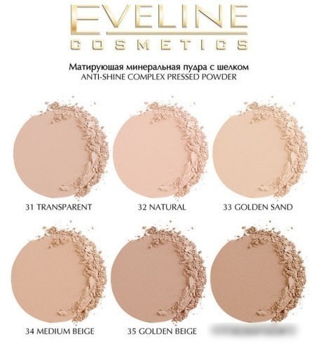 Компактная пудра Eveline Cosmetics Anti Shine Complex Pressed Powder (тон 31 transparent)