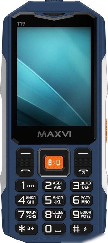 Кнопочный телефон Maxvi T19 (синий)