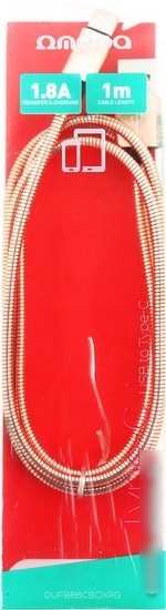 Кабель Omega Computer OUFBB6CBOXRG 1 м (розовый)