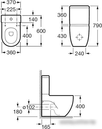 Унитаз Roca Meridian-N Compacto (342248000) без бачка без крышки