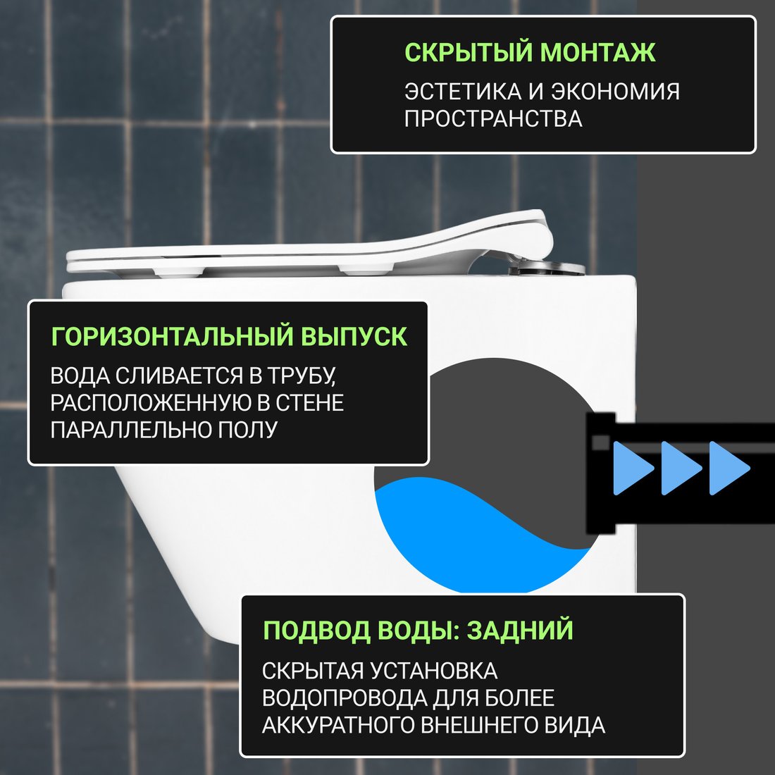 Унитаз подвесной Saniteco KW-99046 + 410 + 410 SE CR