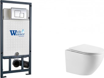 Унитаз подвесной WeltWasser Marberg 507 + Merzbach 043 GL-WT + Mar 507 SE-CR