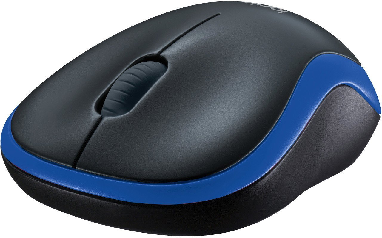 Мышь Logitech M185 (черный/синий)