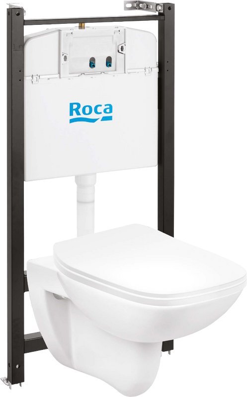 Унитаз подвесной Roca Debba 893104970 + 8901160B2 (с кнопкой)