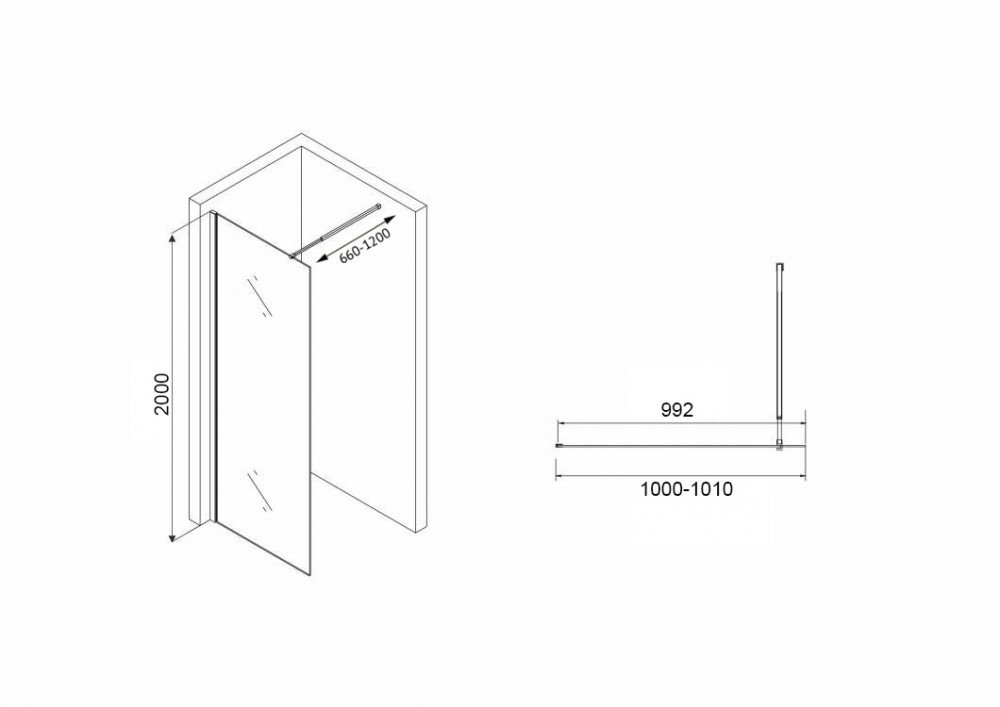 Душевая стенка Abber Immer Offen AG61101R8