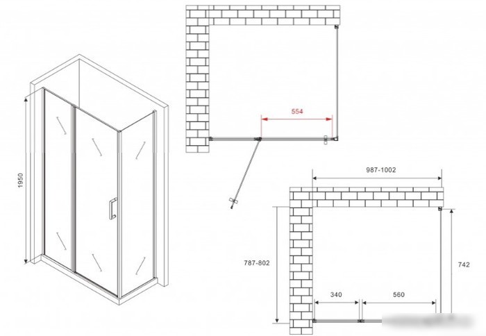Душевой уголок Abber Sonnenstrand AG04100BS-S80B