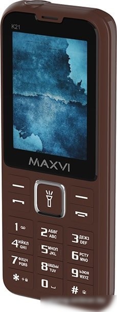 Кнопочный телефон Maxvi K21 (коричневый)