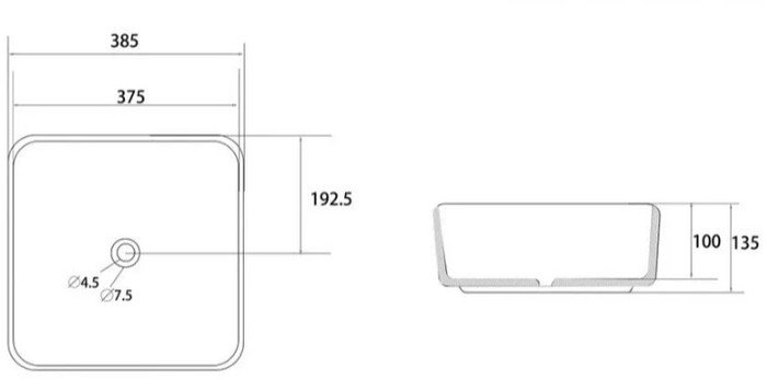 Умывальник Abber Rechteck AC2211MB (черный матовый)