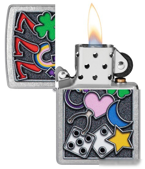 Зажигалка Zippo Street Chrome All Luck 48682