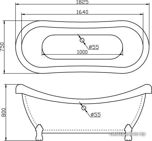 Ванна BelBagno BB05 182.5x75