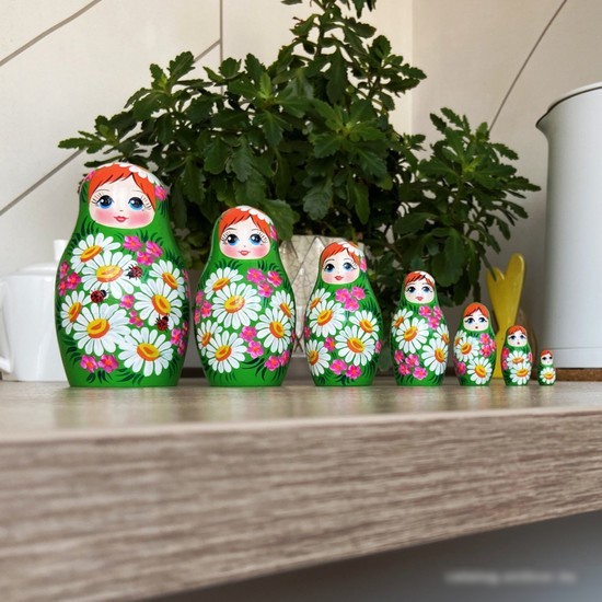 Развивающая игра Брестская Матрешка В летнем сарафане с ромашками (набор 7 шт)