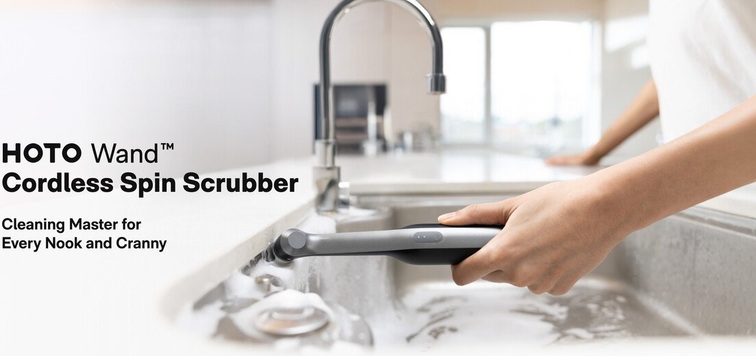 Щетка для мытья посуды Hoto Wand Cordless Spin Scrubber