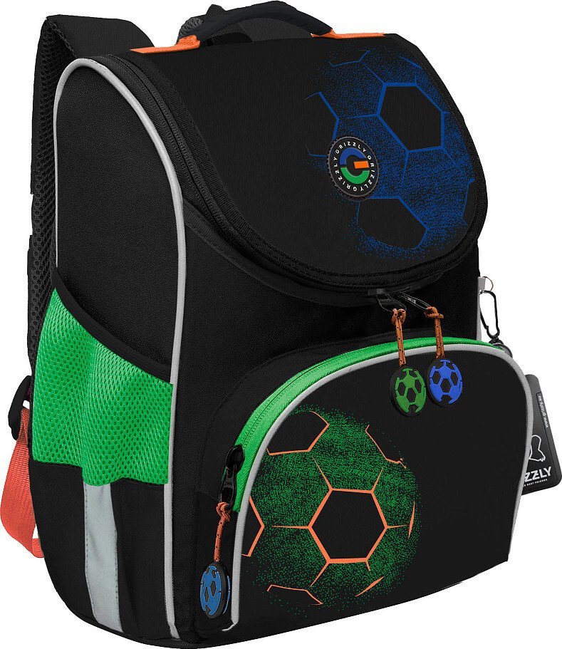 Школьный рюкзак Grizzly RAm-685-10 (черный/синий)