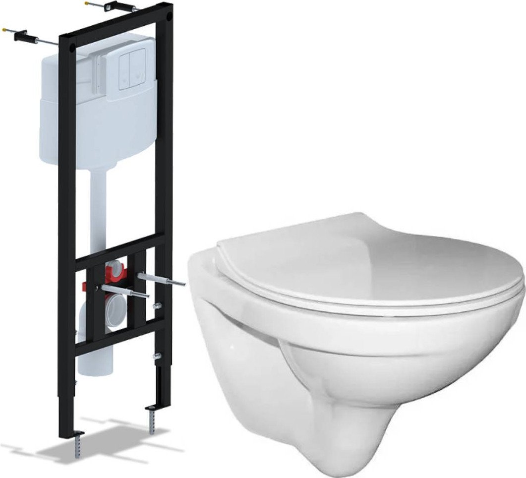 Унитаз подвесной Керамин Санти R Slim + Ани Пласт WCP1110