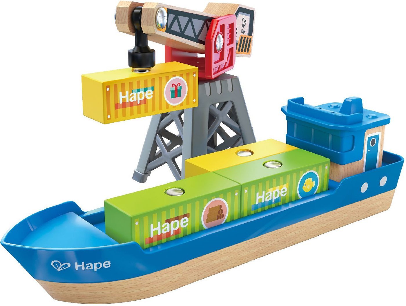 Набор Hape Грузовой корабль и подъемный кран. У моря E3792-HP