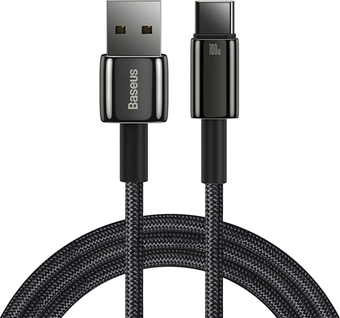 Кабель Baseus Tungsten Gold USB Type-A - USB Type-C (1 м, черный)