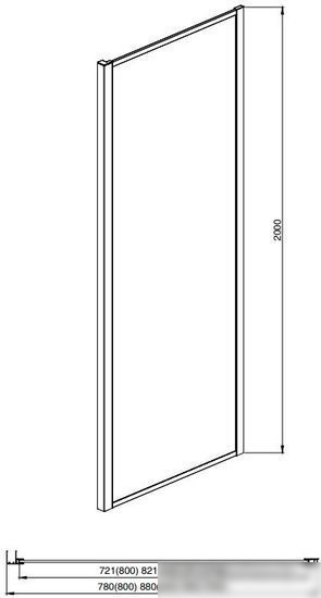 Душевая стенка Aquatek AQ ARI WA 10020BL 100x200 (черный/прозрачное стекло)