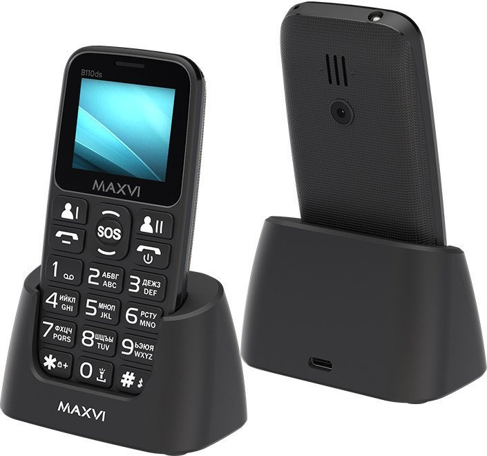 Кнопочный телефон Maxvi B110ds (черный)