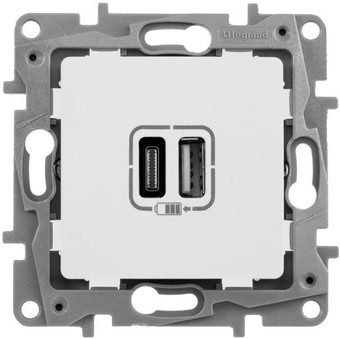 Розетка USB Legrand Etika 672236 (белый)