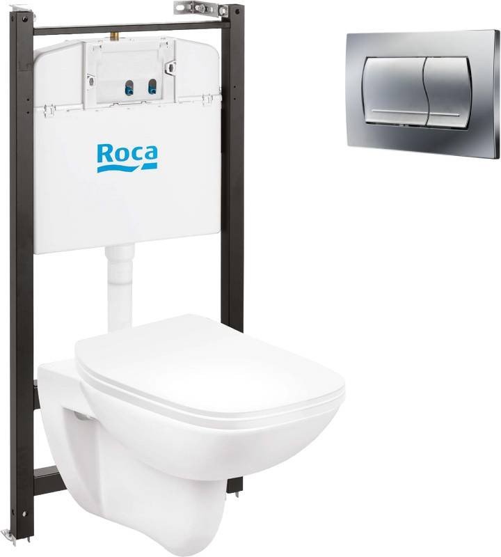 Унитаз подвесной Roca Debba 893104970 + 8901150B2 (с кнопкой)