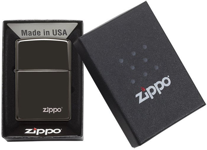 Зажигалка Zippo Ebony Zippo Logo [24756ZL-000003]