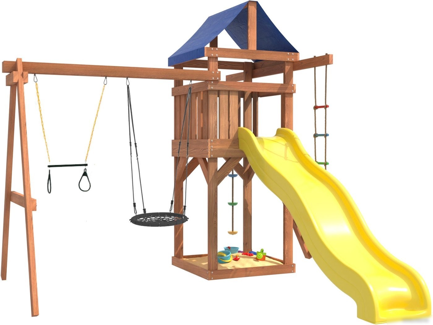 Игровой комплекс National Tree Company С трапецией и качелями гнездо 60 IgroWoods ДП-14