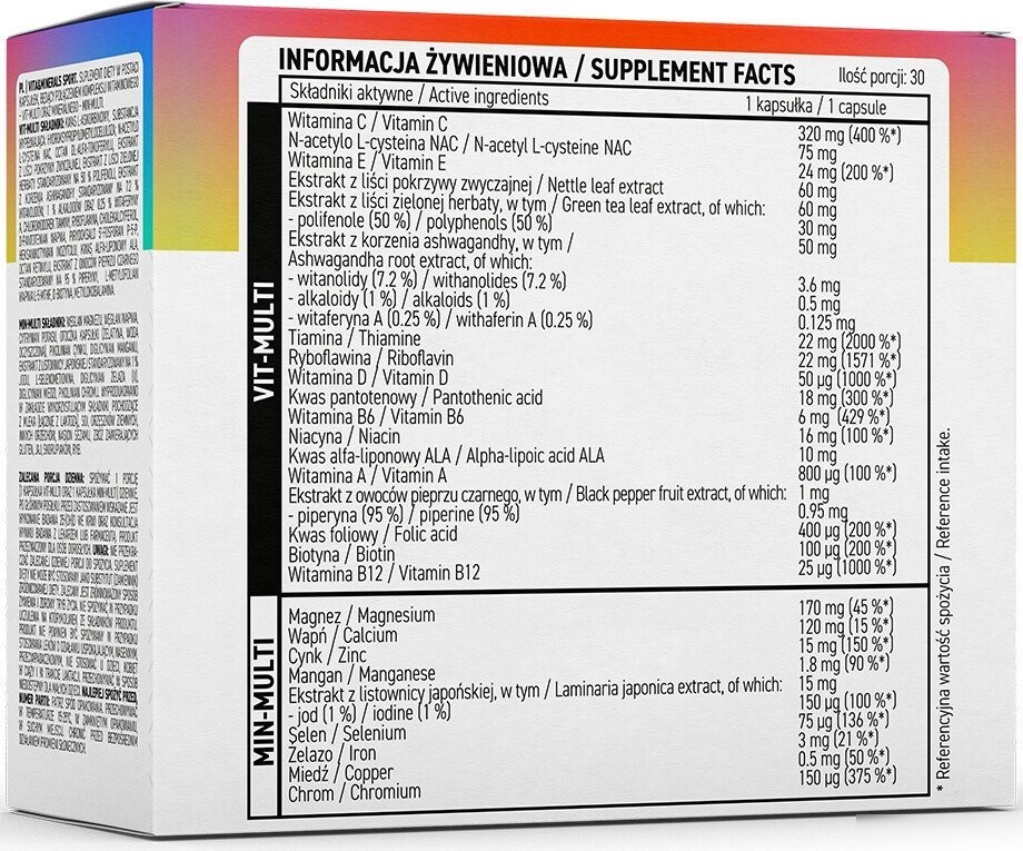 Комплекс OstroVit VITA&MINERALS Sport (60 капсул)