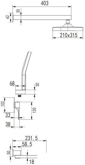Душевая система Rose R1035H