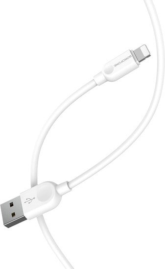 Кабель Borofone BX14 USB Type-A - Lightning (2 м, белый)