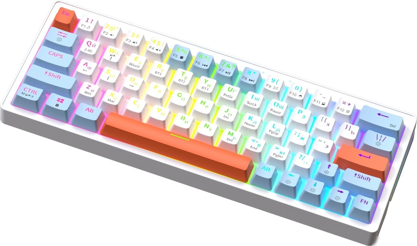Клавиатура JEGG ZA63 Pro White Blue Orange (TNT Yellow)