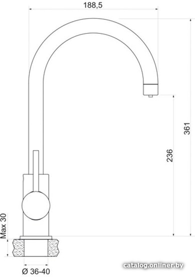 Смеситель Granula GR-3509L (графит)