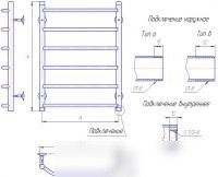 Полотенцесушитель Gloss & Reiter Terra Л.50x120.Т13 (1")
