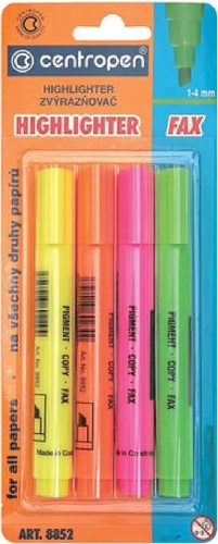 Набор текстовыделителей Centropen Fax 8852 0403 (4 шт)
