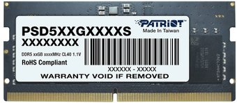 Оперативная память Patriot Signature Line 32ГБ DDR5 SODIMM 5600 МГц PSD532G56002S