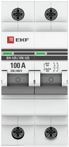Выключатель нагрузки EKF PROxima 2P 100А ВН-125 SL125-2-100-pro