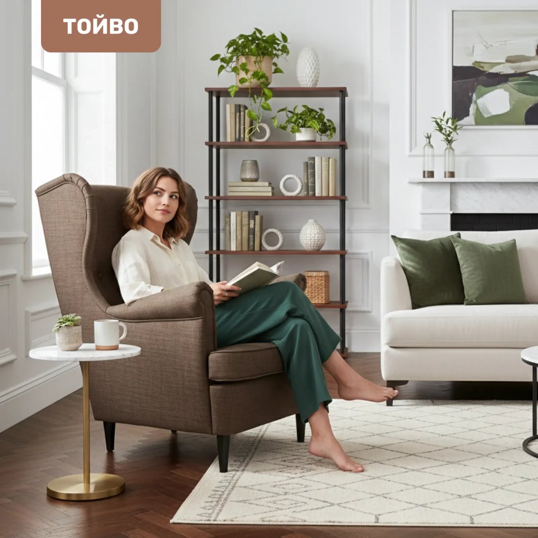 Интерьерное кресло Mio Tesoro Тойво (malmo 28 brown)