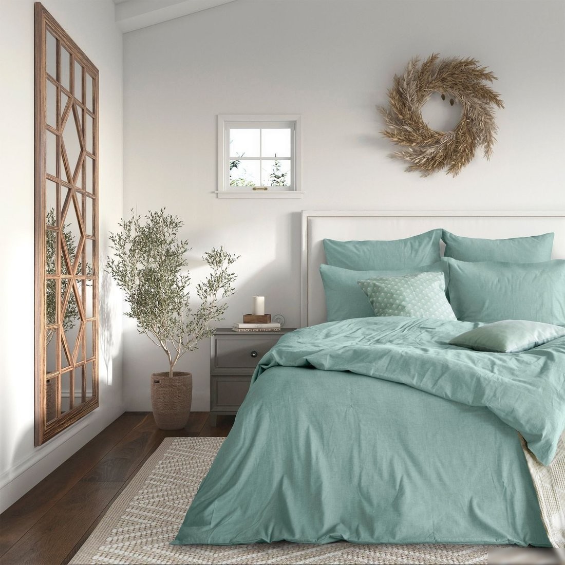 Семейный комплект постельного белья Verossa Melange Семейный 50x70/70x70 775873 (Emerald)